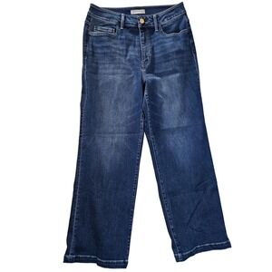 Flying Monkey Womens Wide Leg Jeans Dark Wash Stretch Denim F6262-P Size 14W